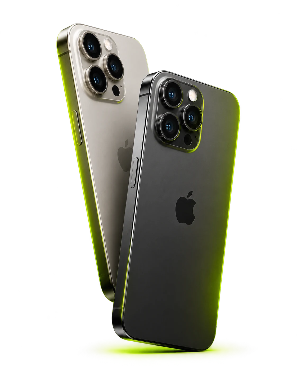 Два iPhone в графитовом и серебристом корпусах